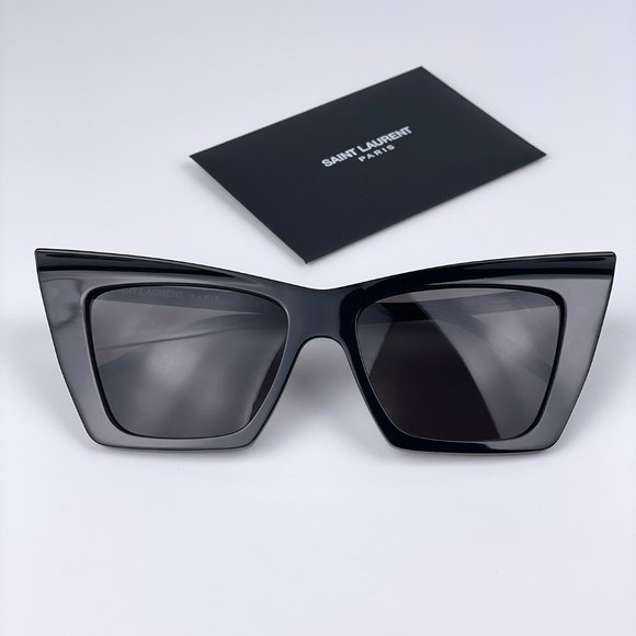 NEW Saint Laurent New Wave SL372 001 Women Black Cat Eye Sunglasses - Picture 2 of 16